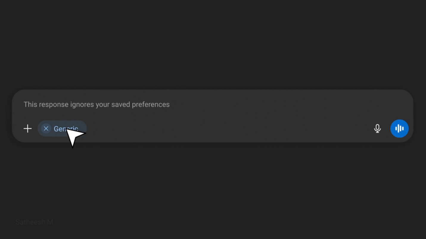 Generic mode chip selected in chat input