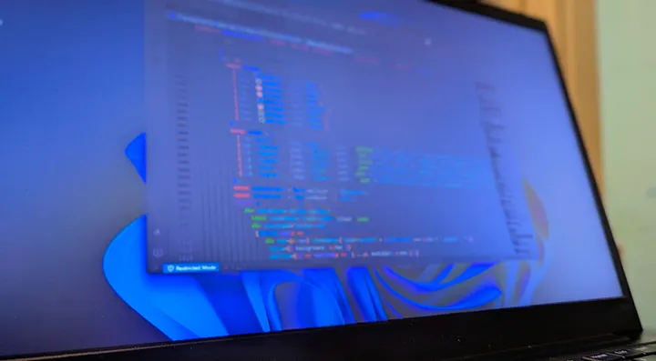Laptop screen showing the FamilyDose project code in an editor