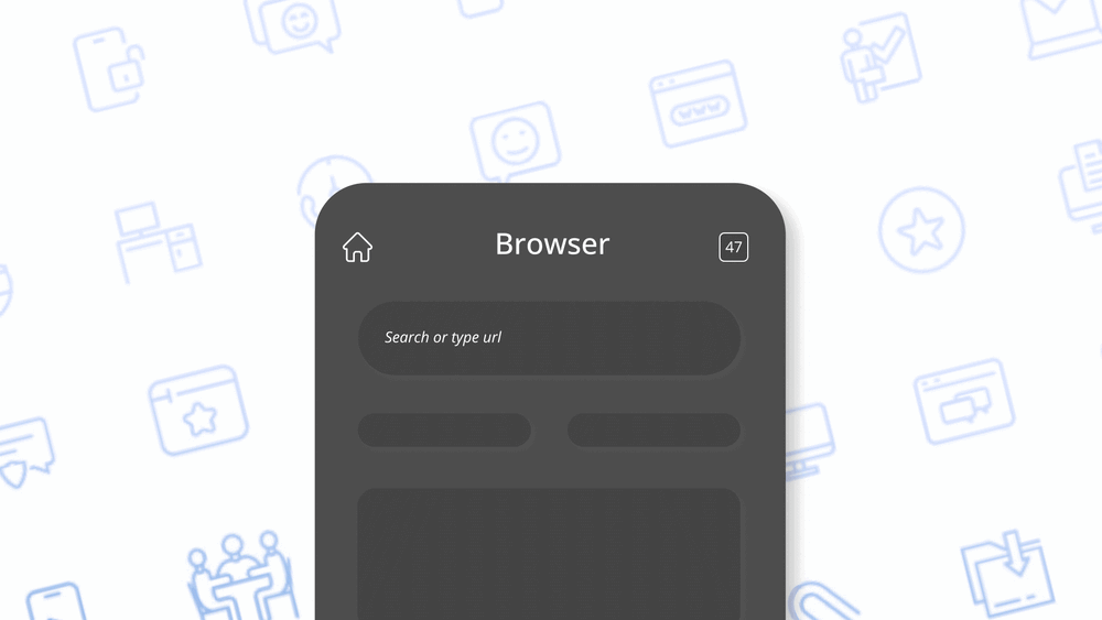 Mobile browser with 47 open tabs and no way to sort them