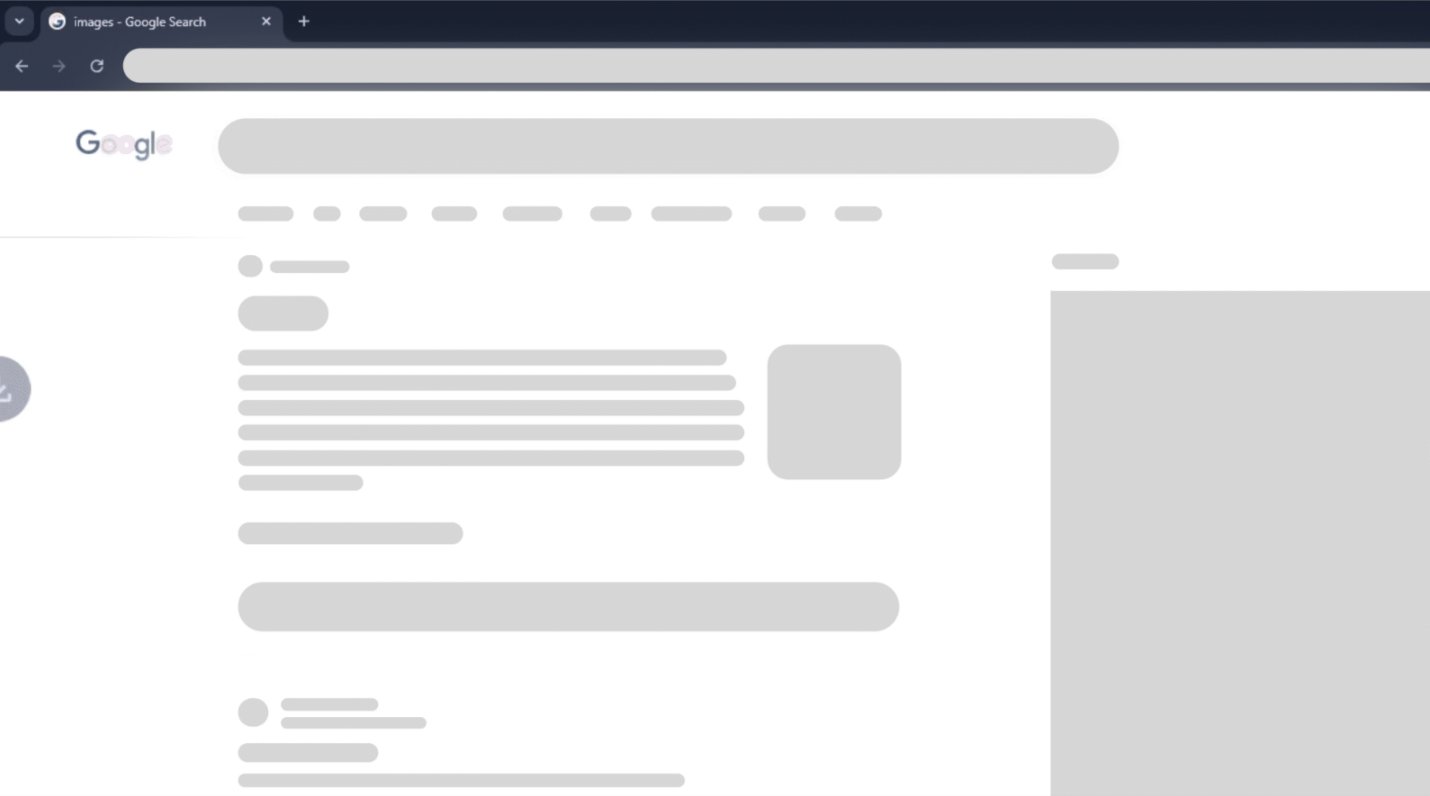 Chrome browser — Google search results page before downloading