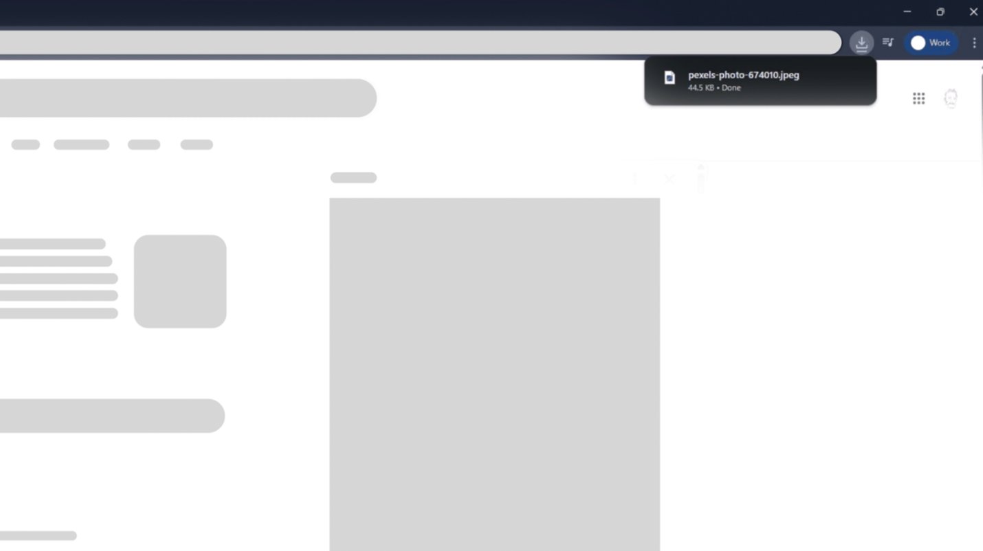 Download completed notification in top-right corner of Chrome