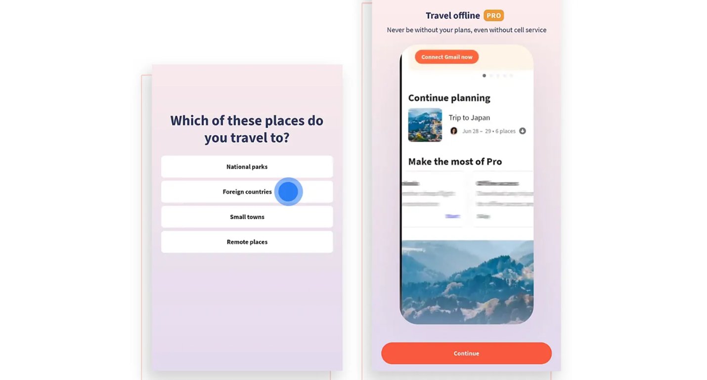 Which of these places do you travel to? + Travel offline PRO